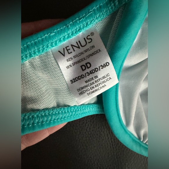 VENUS Underwire Lined Ruffle Bikini Top Turquoise - Picture 5 of 6